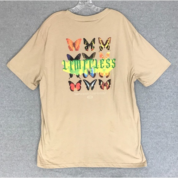 Other - NEW 12 Butterfly Species "Limitless" T Shirt Size 2XL Sand Beige Shortsleeve NWT